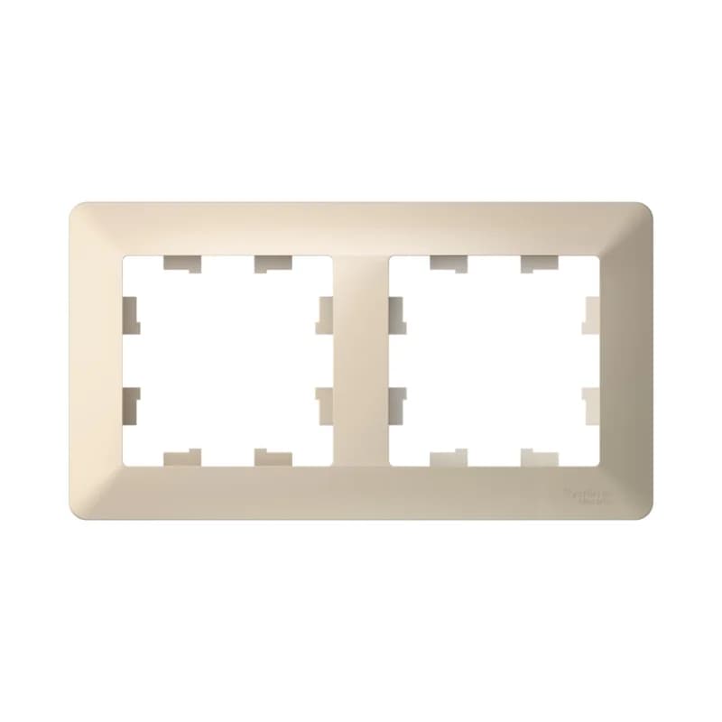 Рамка двойная Schneider AtlasDesign AIR, универсальная, бежевый-дымчатый белый