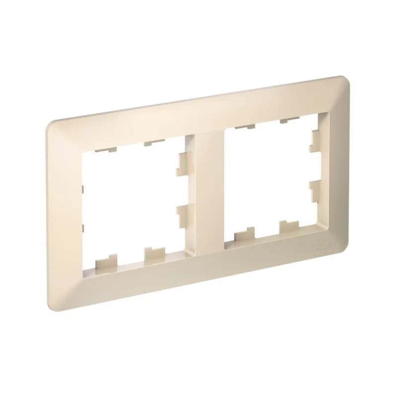 Рамка двойная Schneider AtlasDesign AIR, универсальная, бежевый-дымчатый белый