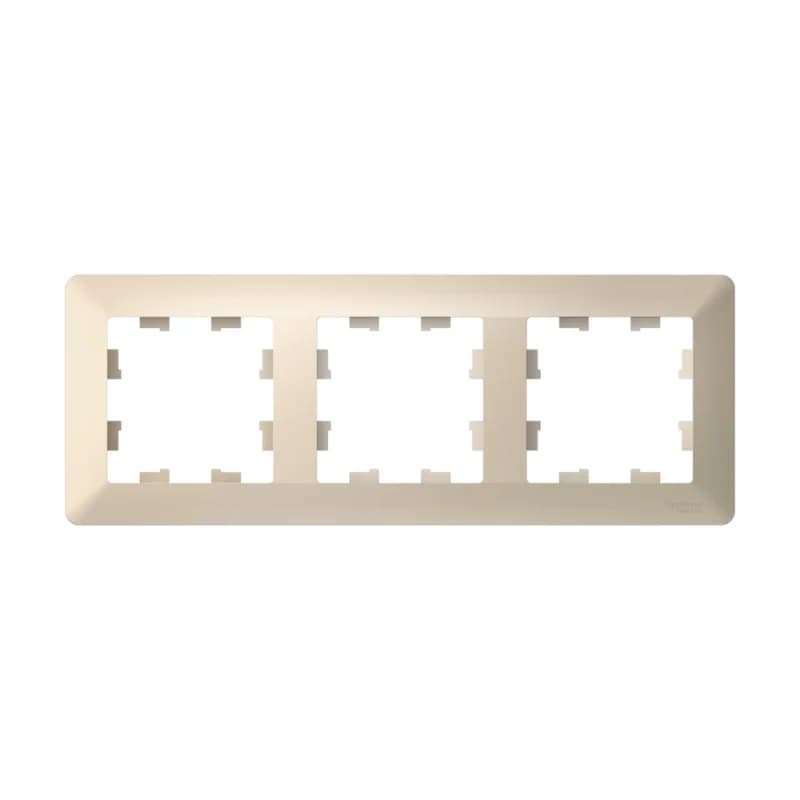 Рамка тройная Schneider AtlasDesign AIR, универсальная, бежевый-дымчатый белый