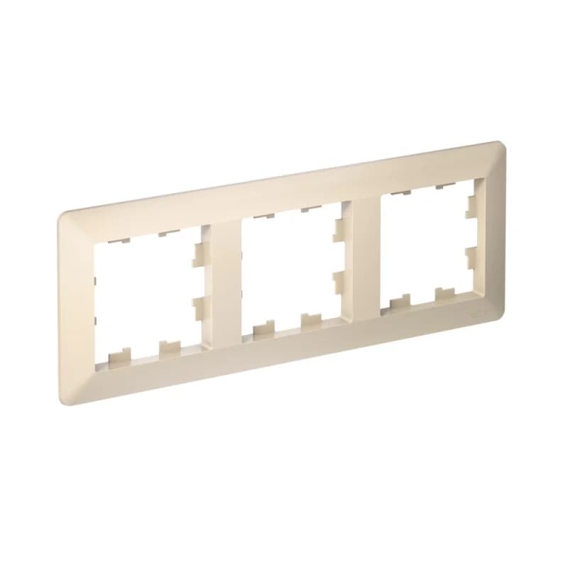 Рамка тройная Schneider AtlasDesign AIR, универсальная, бежевый-дымчатый белый