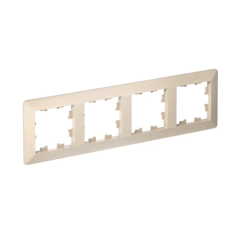 Рамка четверная Schneider AtlasDesign AIR, универсальная, бежевый-дымчатый белый