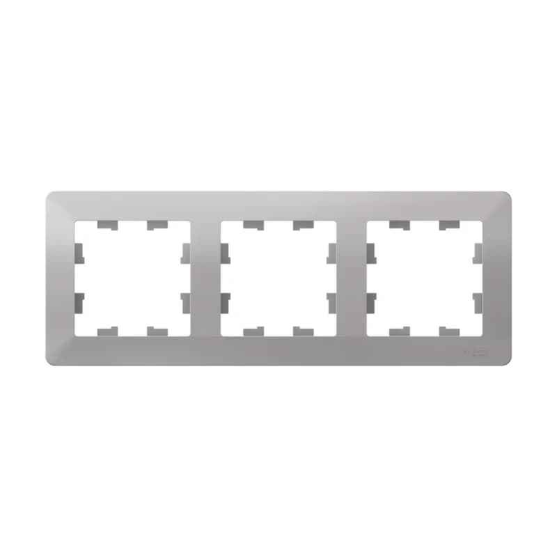 Рамка тройная Schneider AtlasDesign AIR, универсальная, алюминий-дымчатый черный