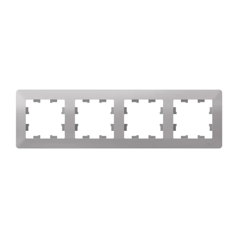 Рамка четверная Schneider AtlasDesign AIR, универсальная, алюминий-дымчатый черный