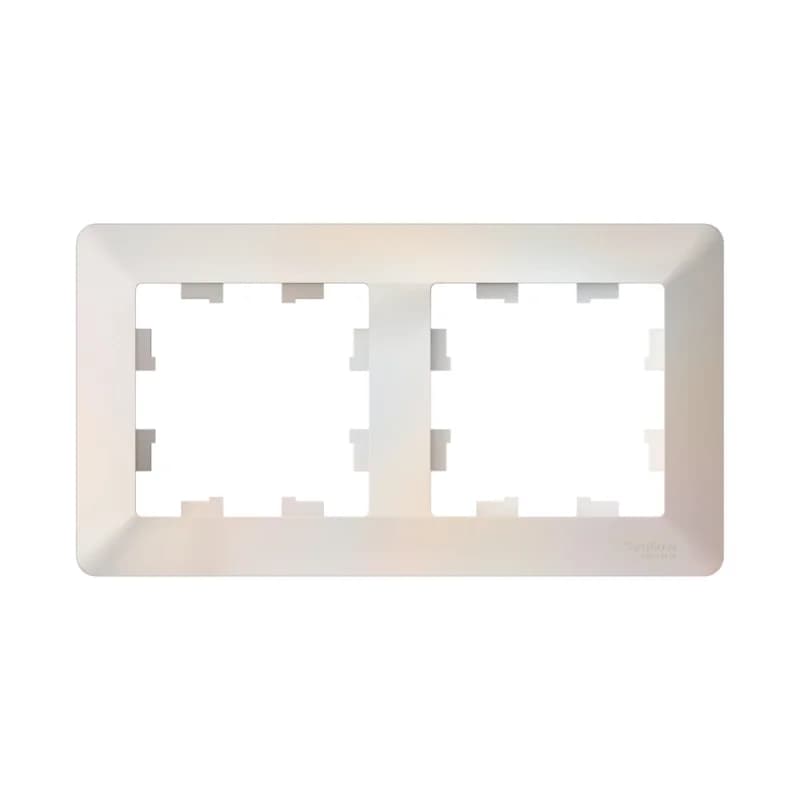 Рамка двойная Schneider AtlasDesign AIR, универсальная, жемчуг-дымчатый белый