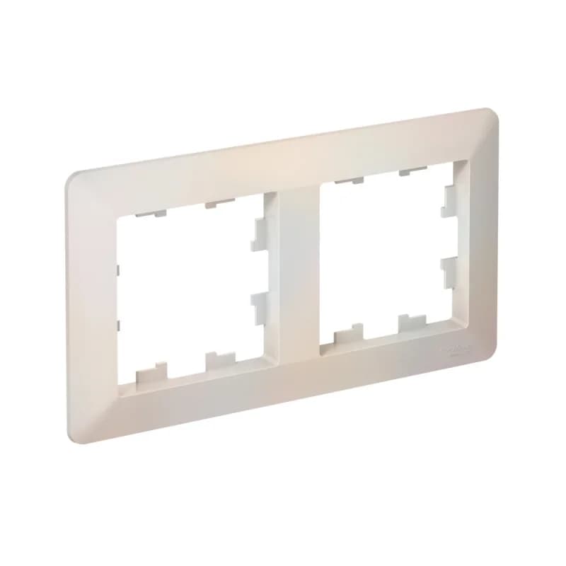 Рамка двойная Schneider AtlasDesign AIR, универсальная, жемчуг-дымчатый белый