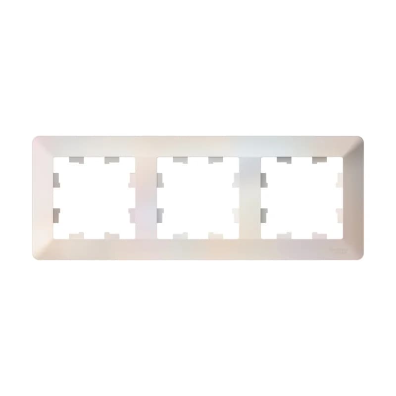 Рамка тройная Schneider AtlasDesign AIR, универсальная, жемчуг-дымчатый белый