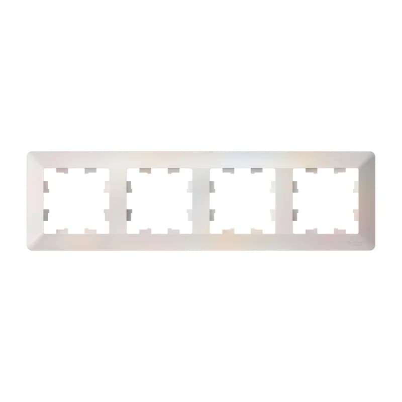 Рамка четверная Schneider AtlasDesign AIR, универсальная, жемчуг-дымчатый белый