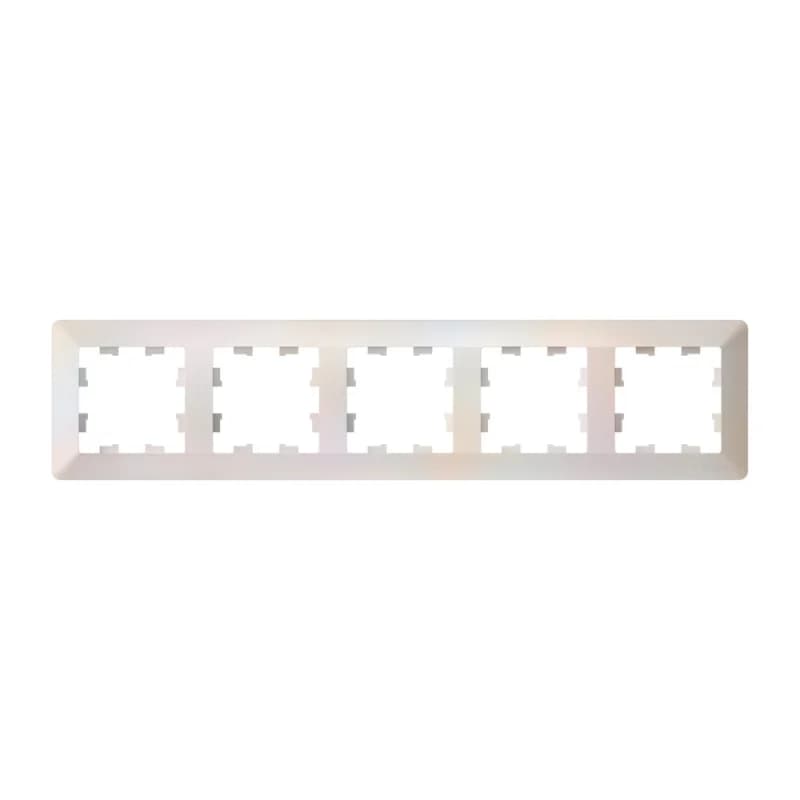 Рамка пятерная Schneider AtlasDesign AIR, универсальная, жемчуг-дымчатый белый