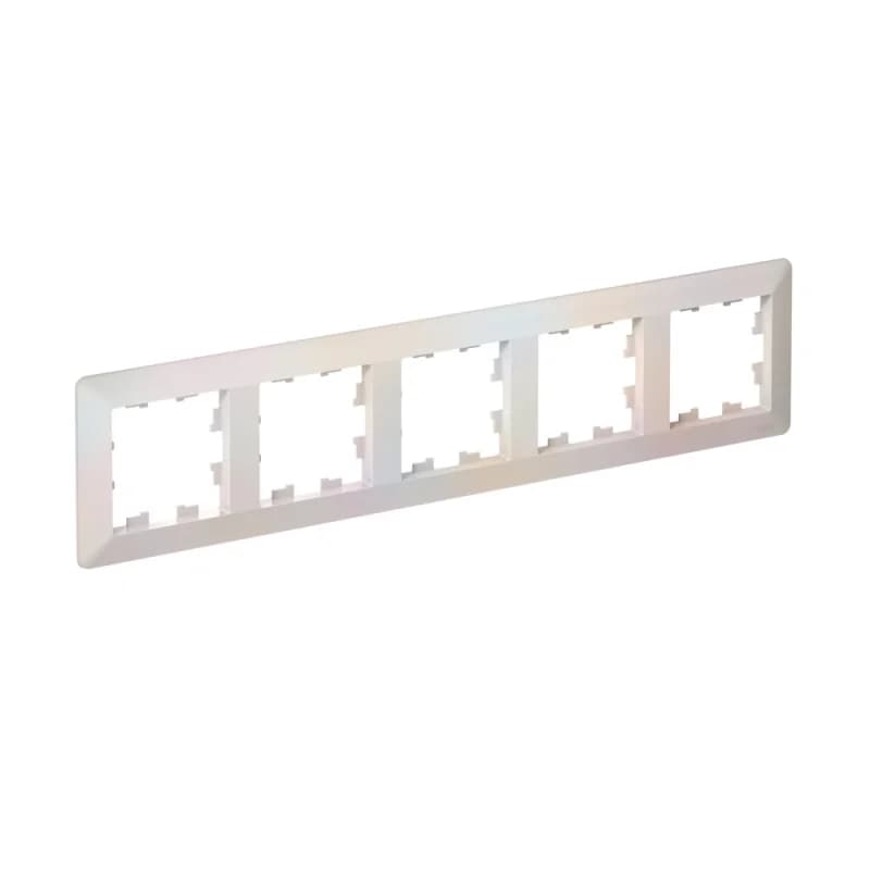 Рамка пятерная Schneider AtlasDesign AIR, универсальная, жемчуг-дымчатый белый