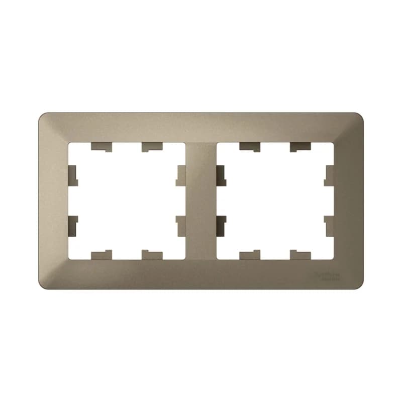 Рамка двойная Schneider AtlasDesign AIR, универсальная, шампань-дымчатый черный