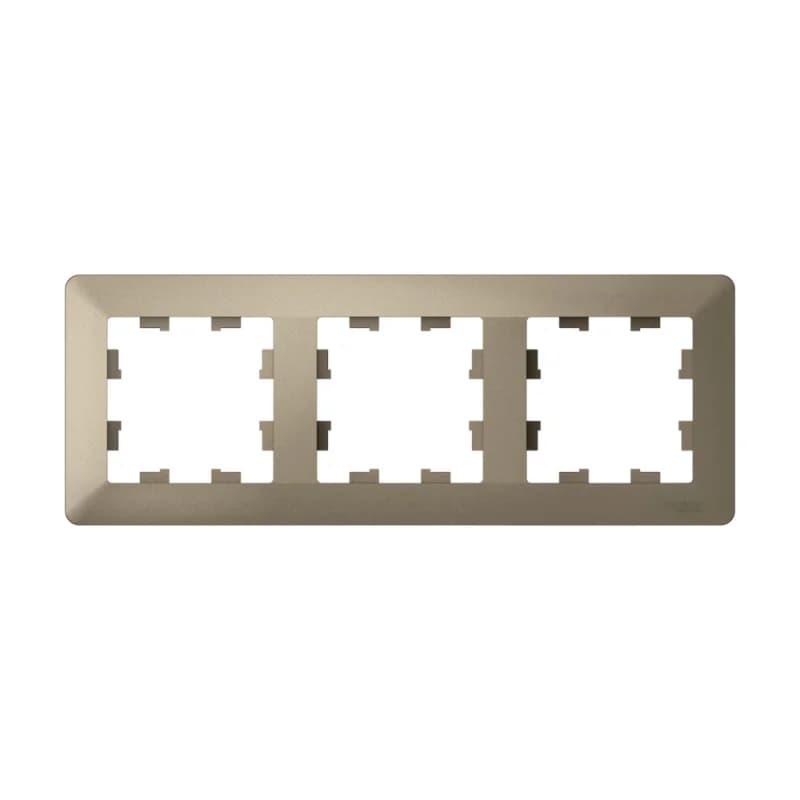 Рамка тройная Schneider AtlasDesign AIR, универсальная, шампань-дымчатый черный