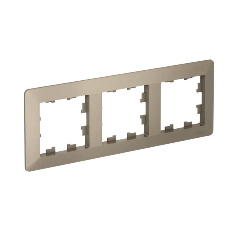 Рамка тройная Schneider AtlasDesign AIR, универсальная, шампань-дымчатый черный