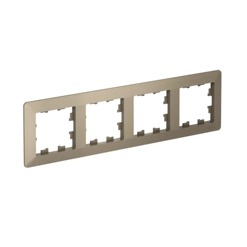 Рамка четверная Schneider AtlasDesign AIR, универсальная, шампань-дымчатый черный