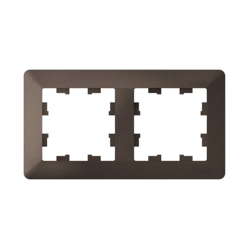 Рамка двойная Schneider AtlasDesign AIR, универсальная, мокко-дымчатый черный