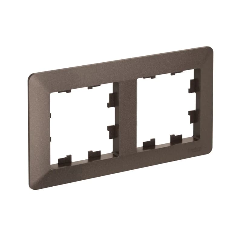 Рамка двойная Schneider AtlasDesign AIR, универсальная, мокко-дымчатый черный