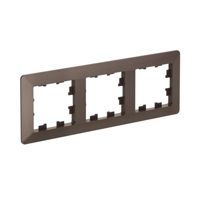 Рамка тройная Schneider AtlasDesign AIR, универсальная, мокко-дымчатый черный