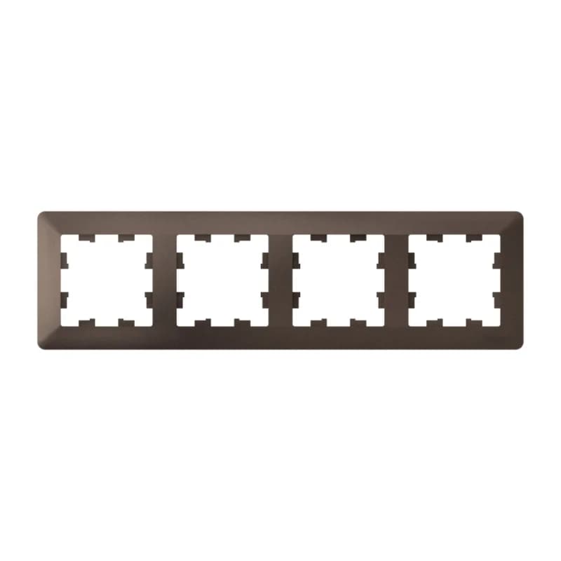 Рамка четверная Schneider AtlasDesign AIR, универсальная, мокко-дымчатый черный