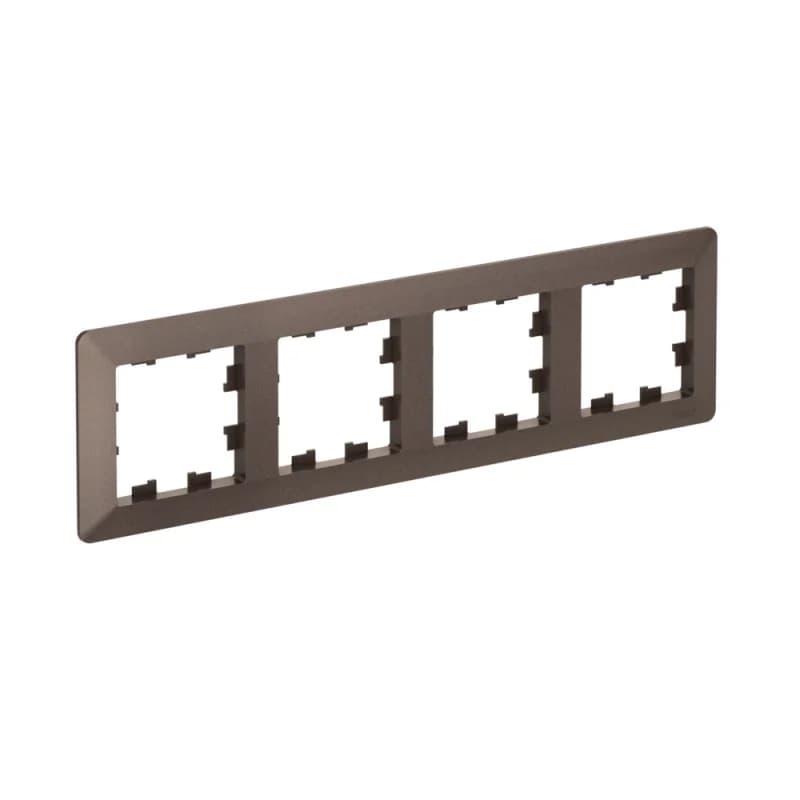 Рамка четверная Schneider AtlasDesign AIR, универсальная, мокко-дымчатый черный