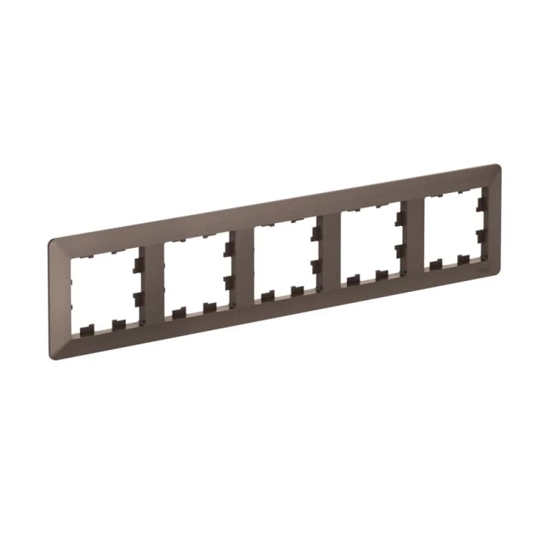 Рамка пятерная Schneider AtlasDesign AIR, универсальная, мокко-дымчатый черный