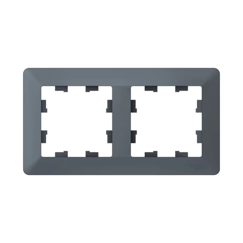 Рамка двойная Schneider AtlasDesign AIR, универсальная, грифель-дымчатый черный