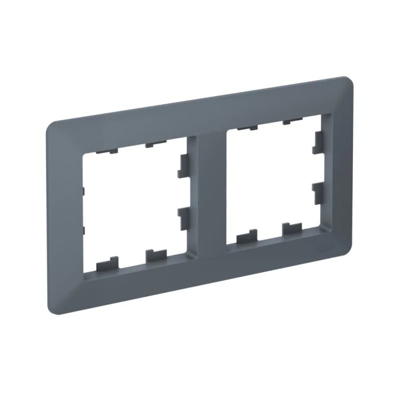 Рамка двойная Schneider AtlasDesign AIR, универсальная, грифель-дымчатый черный