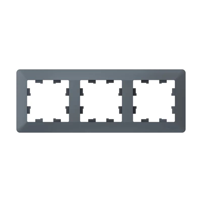 Рамка тройная Schneider AtlasDesign AIR, универсальная, грифель-дымчатый черный