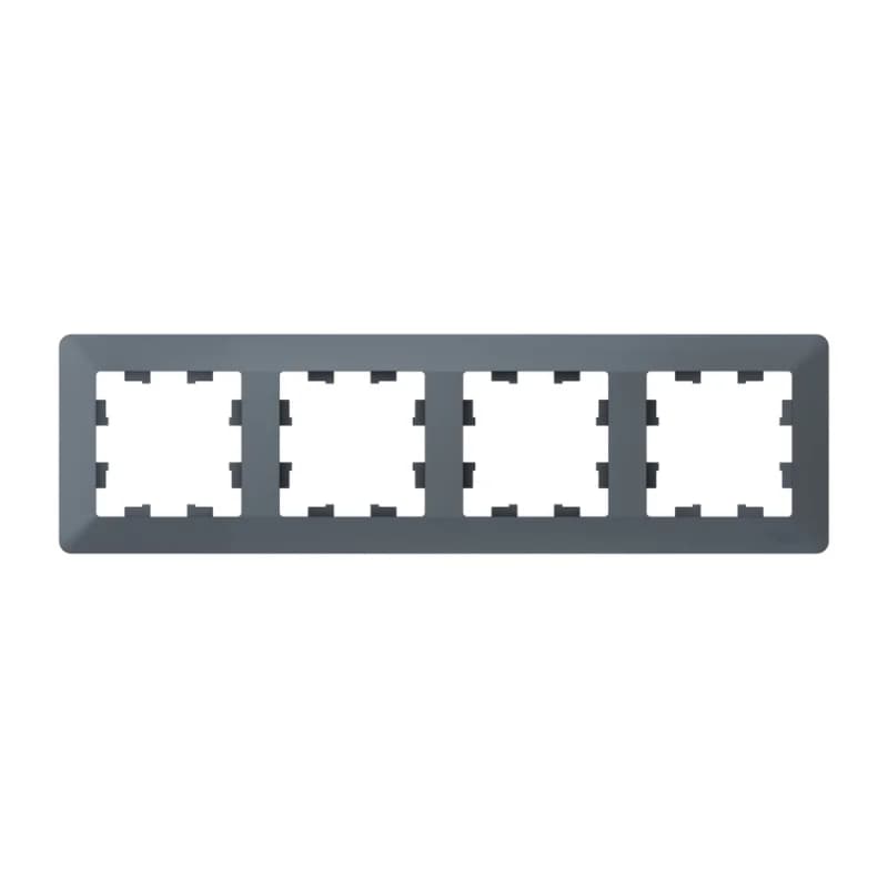 Рамка четверная Schneider AtlasDesign AIR, универсальная, грифель-дымчатый черный