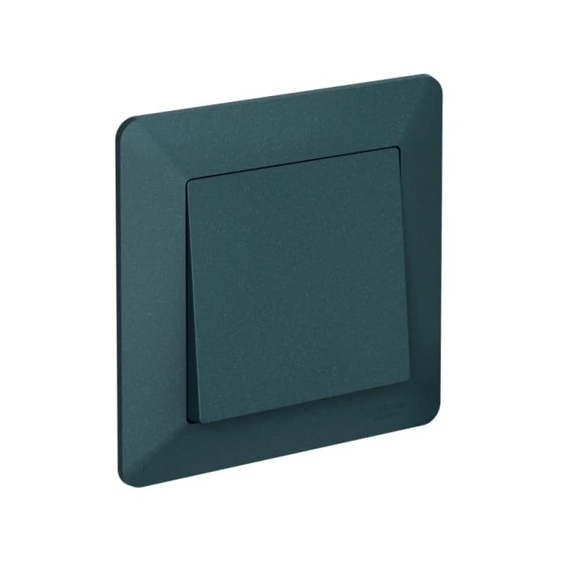 Рамка одинарная Schneider AtlasDesign AIR, изумруд-дымчатый черный