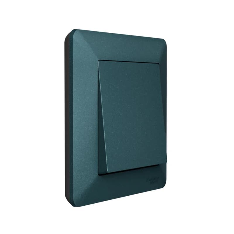 Рамка одинарная Schneider AtlasDesign AIR, изумруд-дымчатый черный