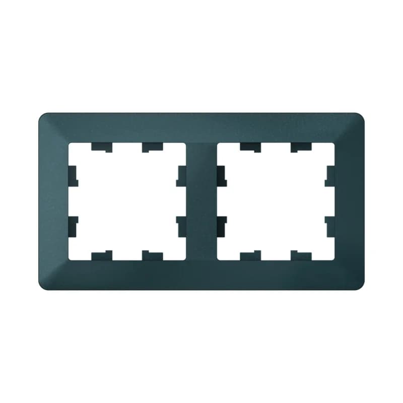 Рамка двойная Schneider AtlasDesign AIR, универсальная, изумруд-дымчатый черный