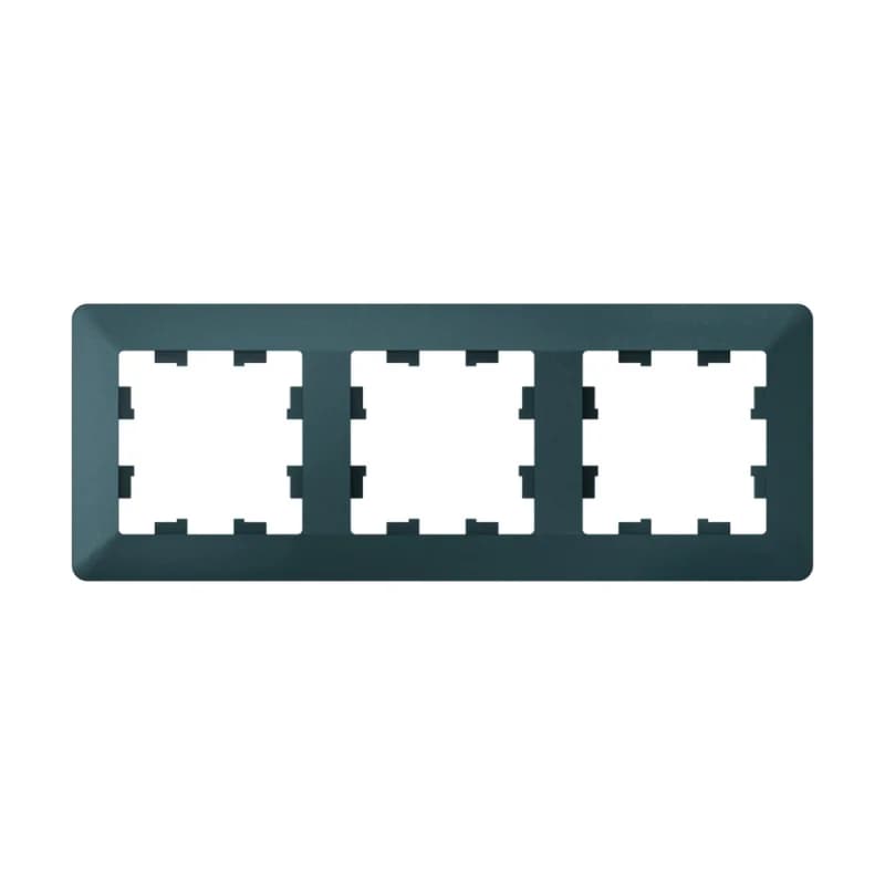 Рамка тройная Schneider AtlasDesign AIR, универсальная, изумруд-дымчатый черный