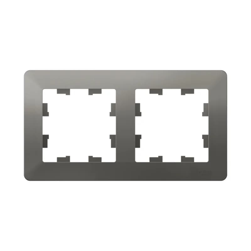 Рамка двойная Schneider AtlasDesign AIR, универсальная, белый-дымчатый белый, сталь