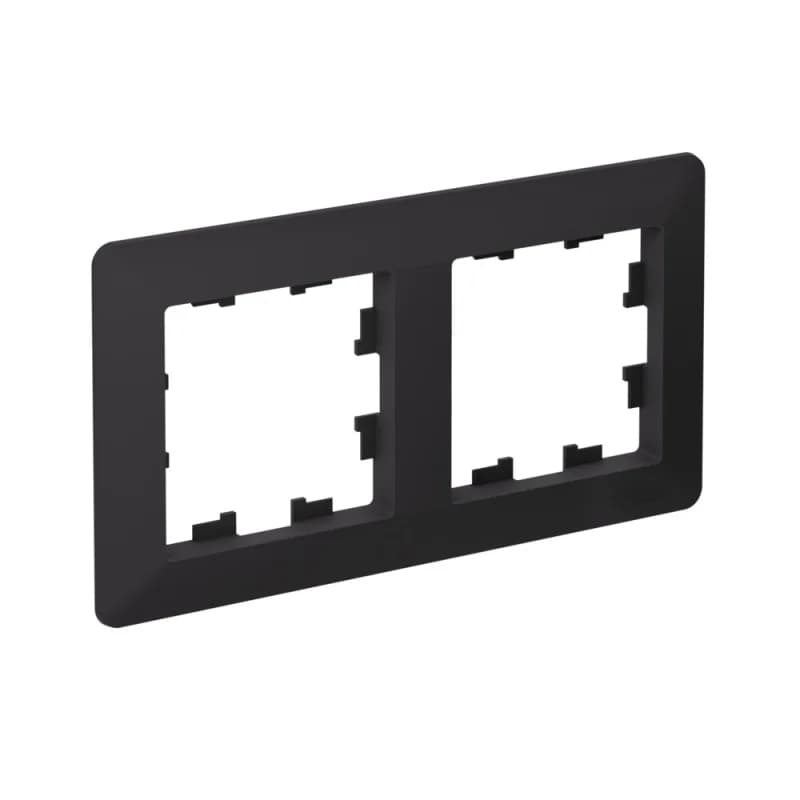 Рамка двойная Schneider AtlasDesign AIR, универсальная, белый-дымчатый белый, карбон