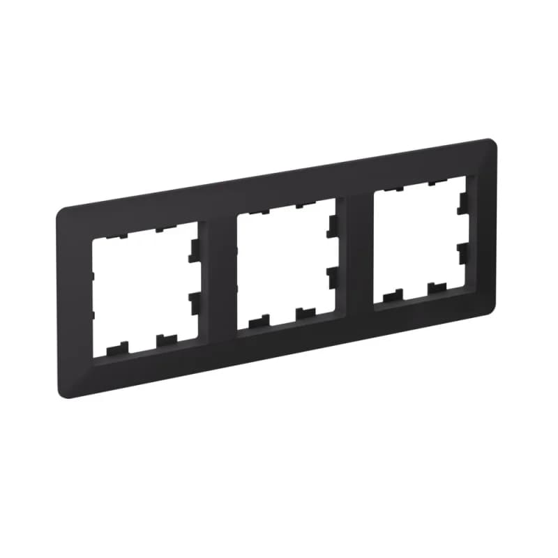 Рамка тройная Schneider AtlasDesign AIR, универсальная, белый-дымчатый белый, карбон