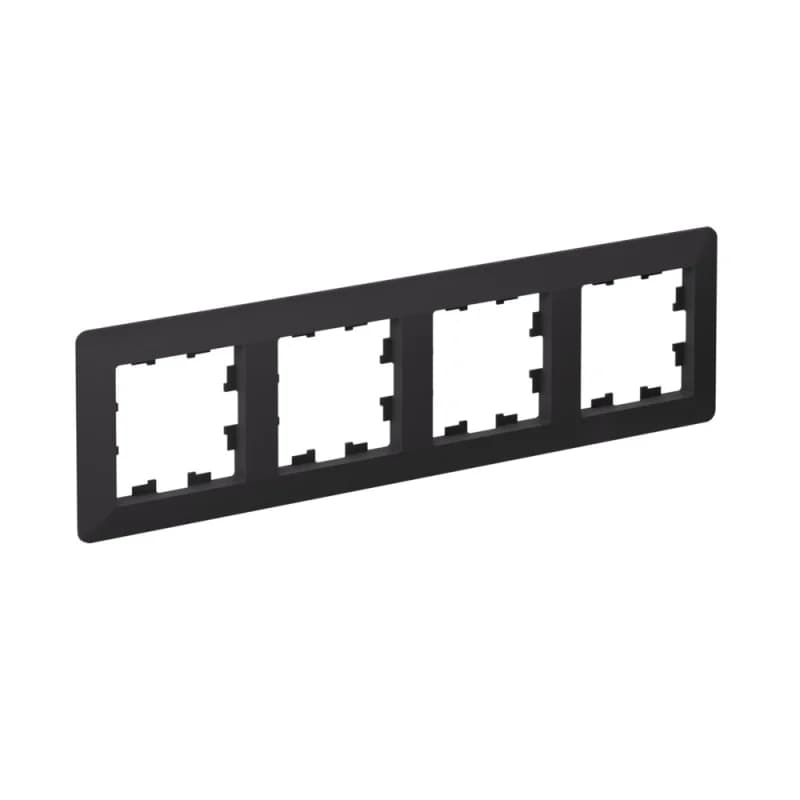 Рамка четверная Schneider AtlasDesign AIR, универсальная, белый-дымчатый белый, карбон