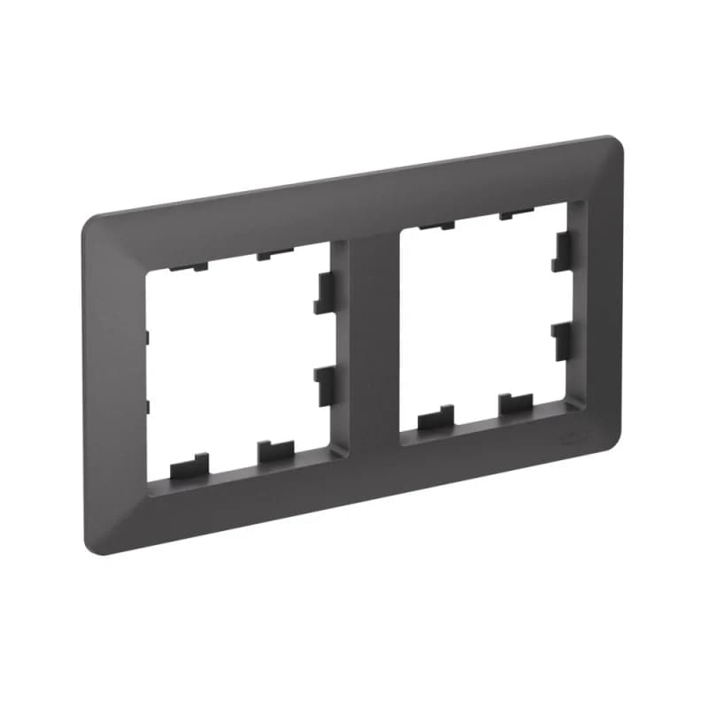 Рамка двойная Schneider AtlasDesign AIR, универсальная, белый-дымчатый белый, базальт