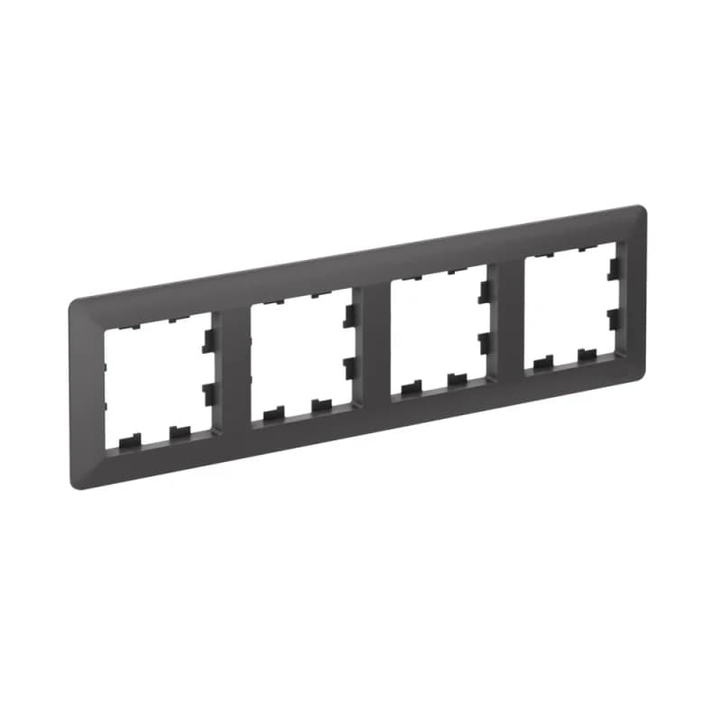 Рамка четверная Schneider AtlasDesign AIR, универсальная, белый-дымчатый белый, базальт