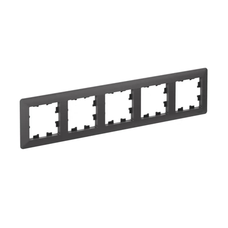 Рамка пятерная Schneider AtlasDesign AIR, универсальная, белый-дымчатый белый, базальт