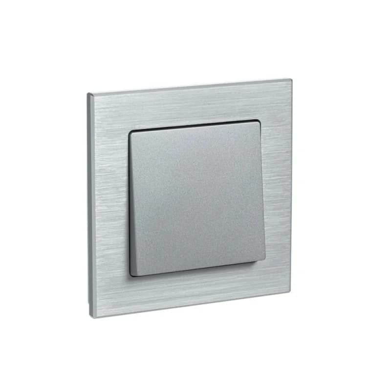 Рамка одинарная Atlasdesign Nature, серебро металл