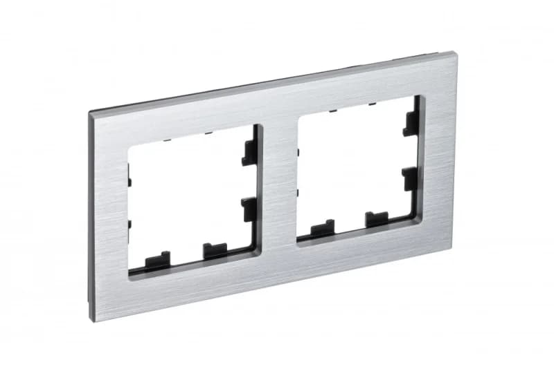 Рамка двойная Atlasdesign Nature, серебро металл