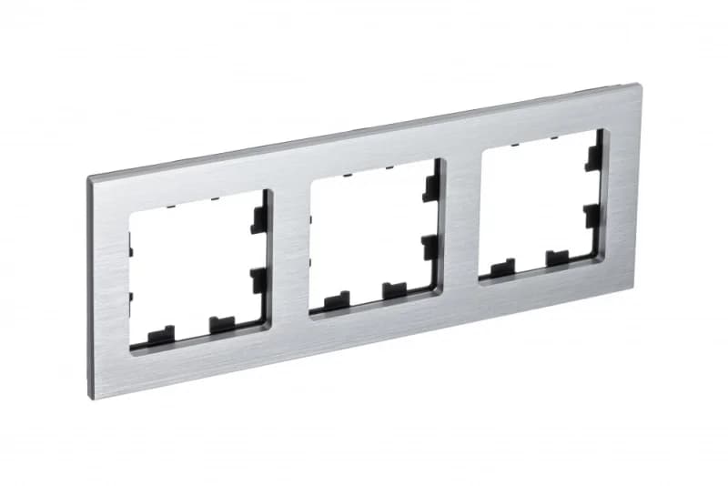 Рамка тройная Atlasdesign Nature, серебро металл