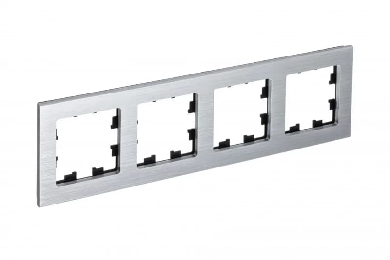 Рамка четверная Atlasdesign Nature, серебро металл