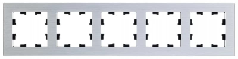 Рамка пятерная Atlasdesign Nature, серебро металл