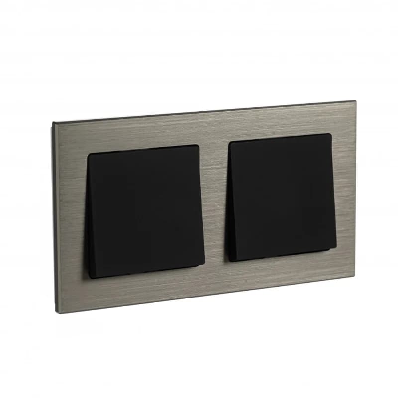 Рамка двойная Atlasdesign Nature, латунь металл