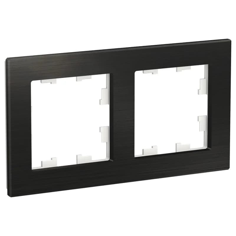 Рамка двойная Atlasdesign Nature, оникс металл