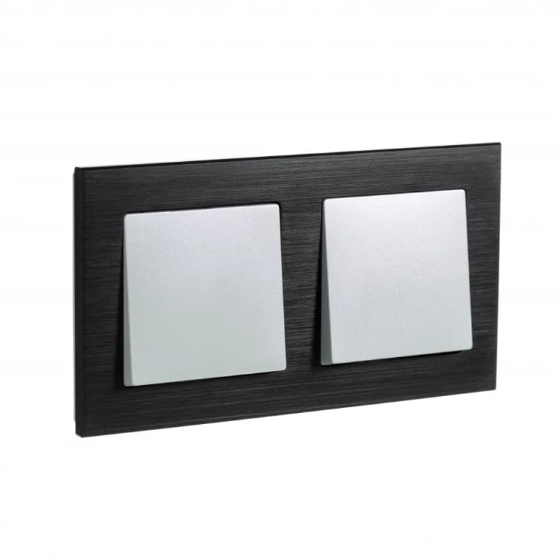 Рамка двойная Atlasdesign Nature, оникс металл