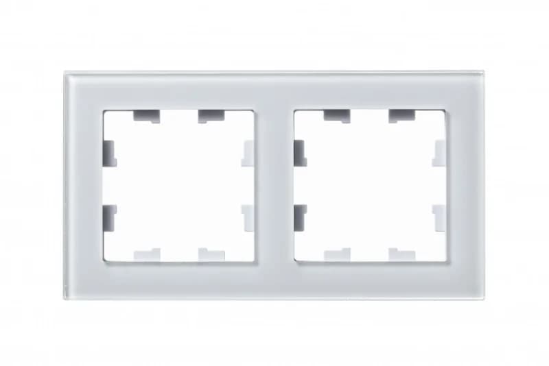 Рамка двойная Atlasdesign Nature, белое стекло