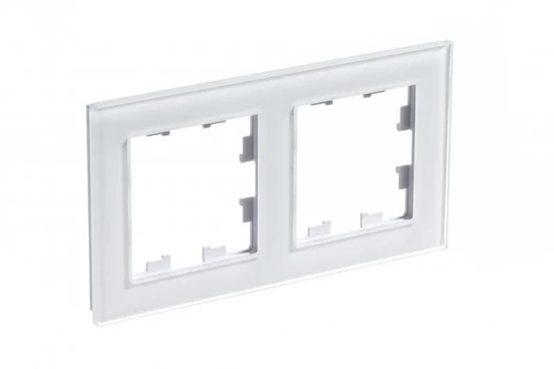 Рамка двойная Atlasdesign Nature, белое стекло