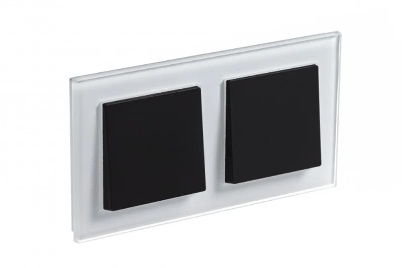 Рамка двойная Atlasdesign Nature, белое стекло