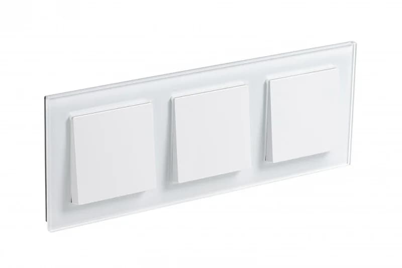 Рамка тройная Atlasdesign Nature, белое стекло